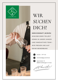 Beige Wei&szlig; Elegant Stellenanzeige Job Restaurant Foto Flyer